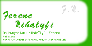 ferenc mihalyfi business card